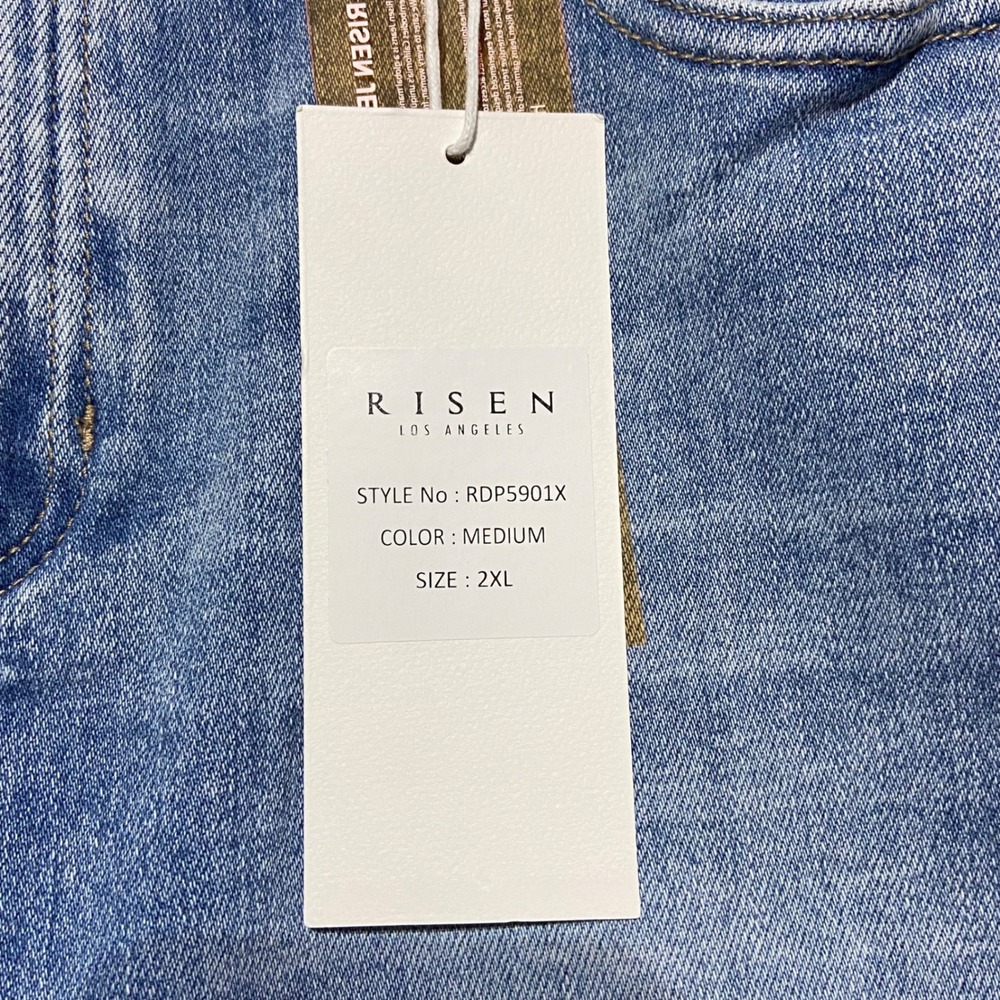 Risen Jeans Women's Size 2XL Medium Wash Wide Leg High Rise Denim Pants RDP5901X - Picture 6 of 12